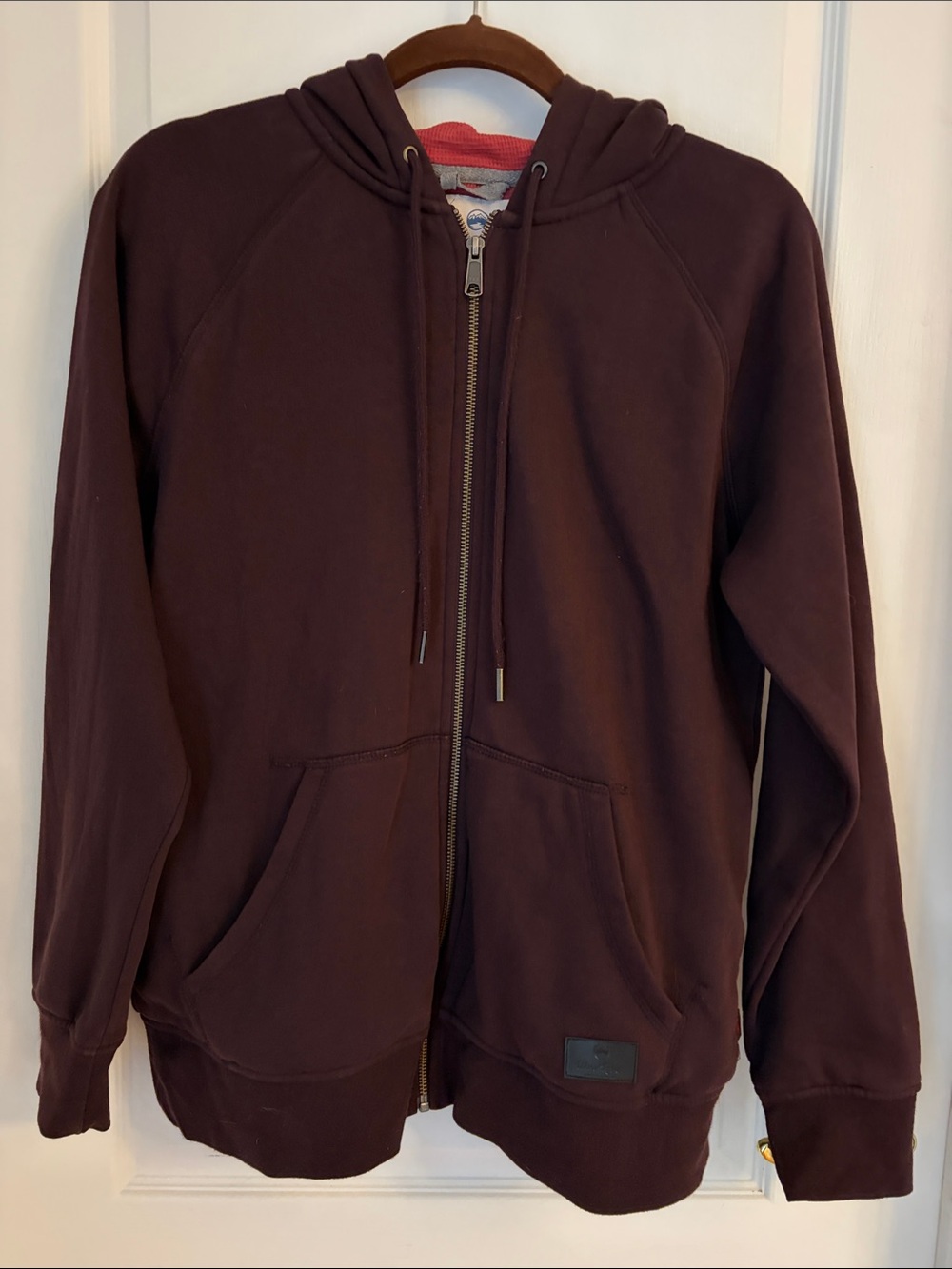 Women's Zip-Front Crew/Scoop Neck Hoodie - Dark Brown